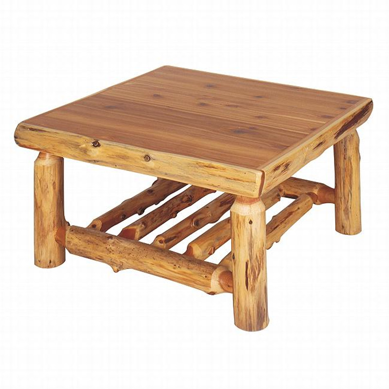 Cedar Log Open Standard Finish Coffee Table - 34 x 34