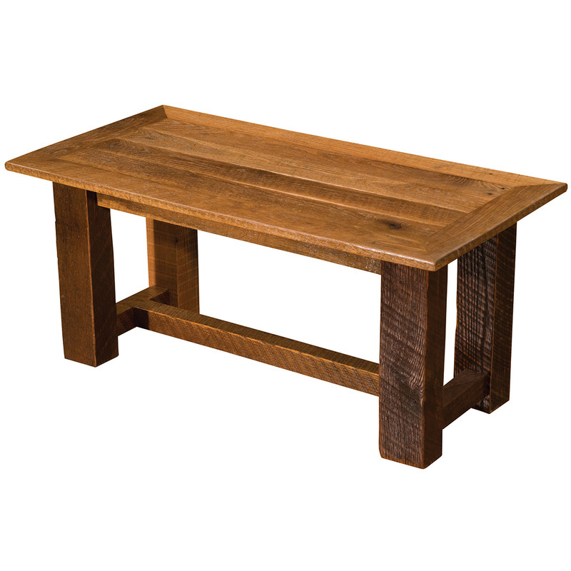 Barnwood Rectangular Open Coffee Table - 24 x 60
