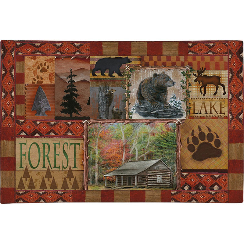 Forest Icons Chenille Rug - 4 x 6