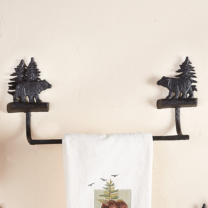 Forest Walk Black Bear 16 Inch Towel Bar