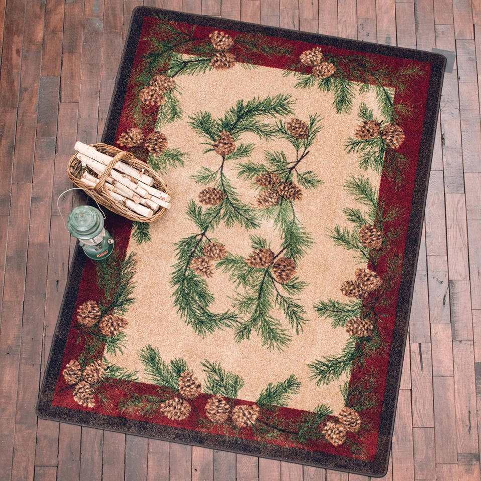 Evergreen Burgundy Rug 4 x 5 Black Forest Decor