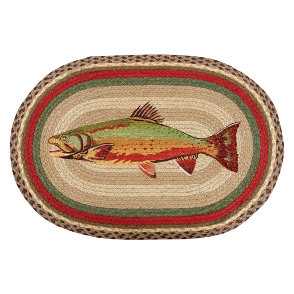 Trout Braided Rug Black Forest Decor