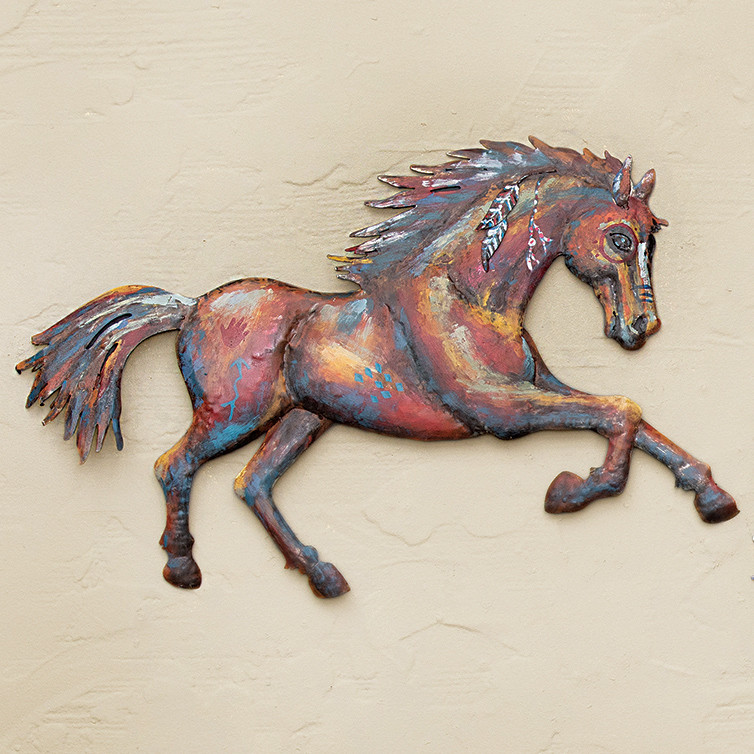 War Horse Metal Wall Art Front Black Forest Decor