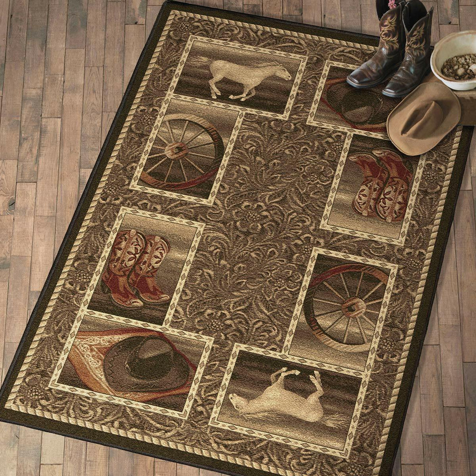 Western Home Rug Collection Black Forest Decor