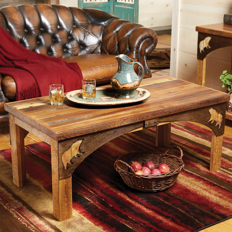 Barnwood Bear Coffee Table Black Forest Decor