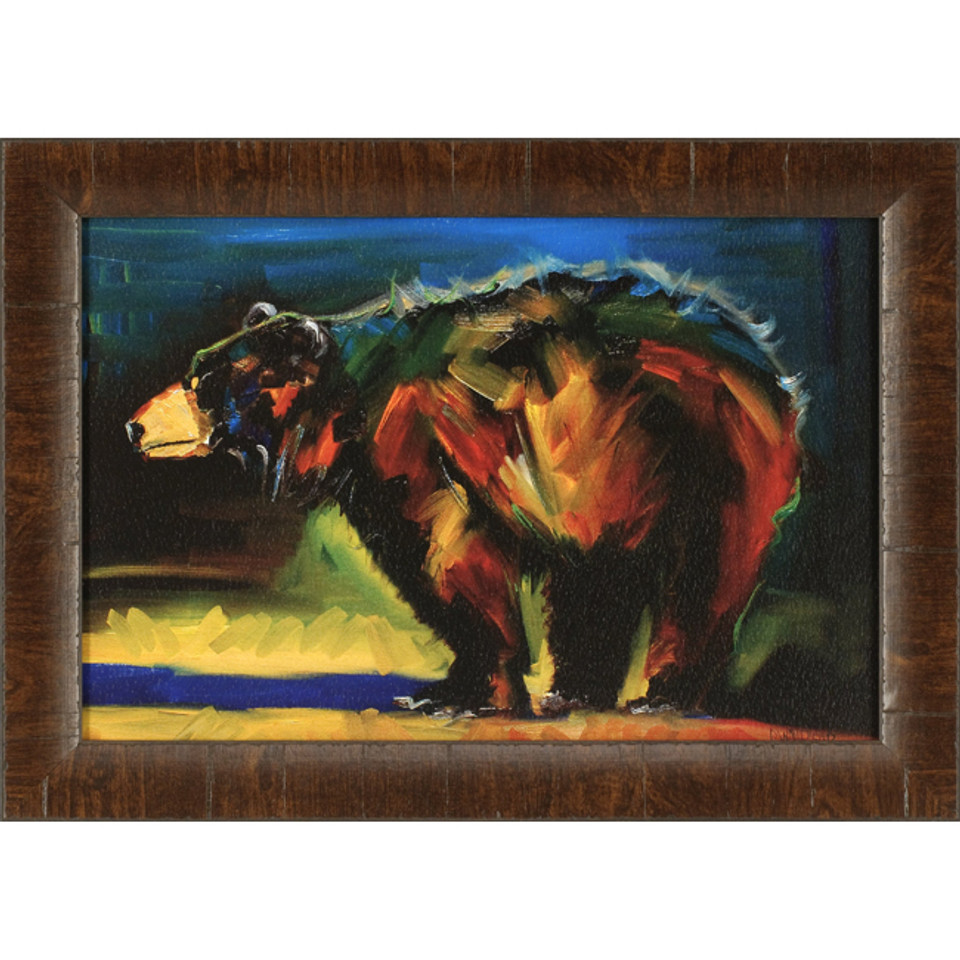 Evening Black Bear Framed Wall Art | Black Forest Decor