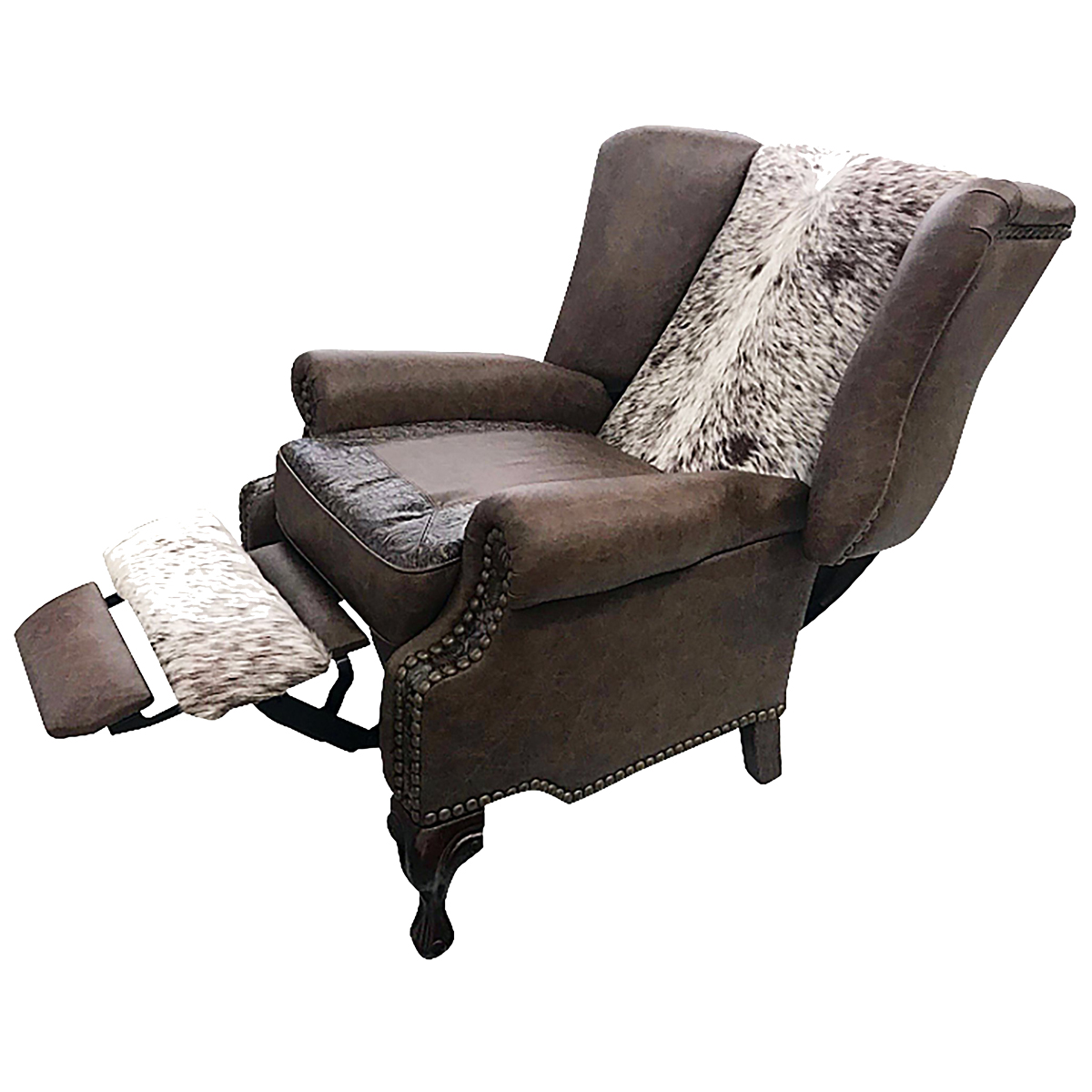 Bushwacker Leather & Cowhide Recliner – Runyon's Fine Furniture