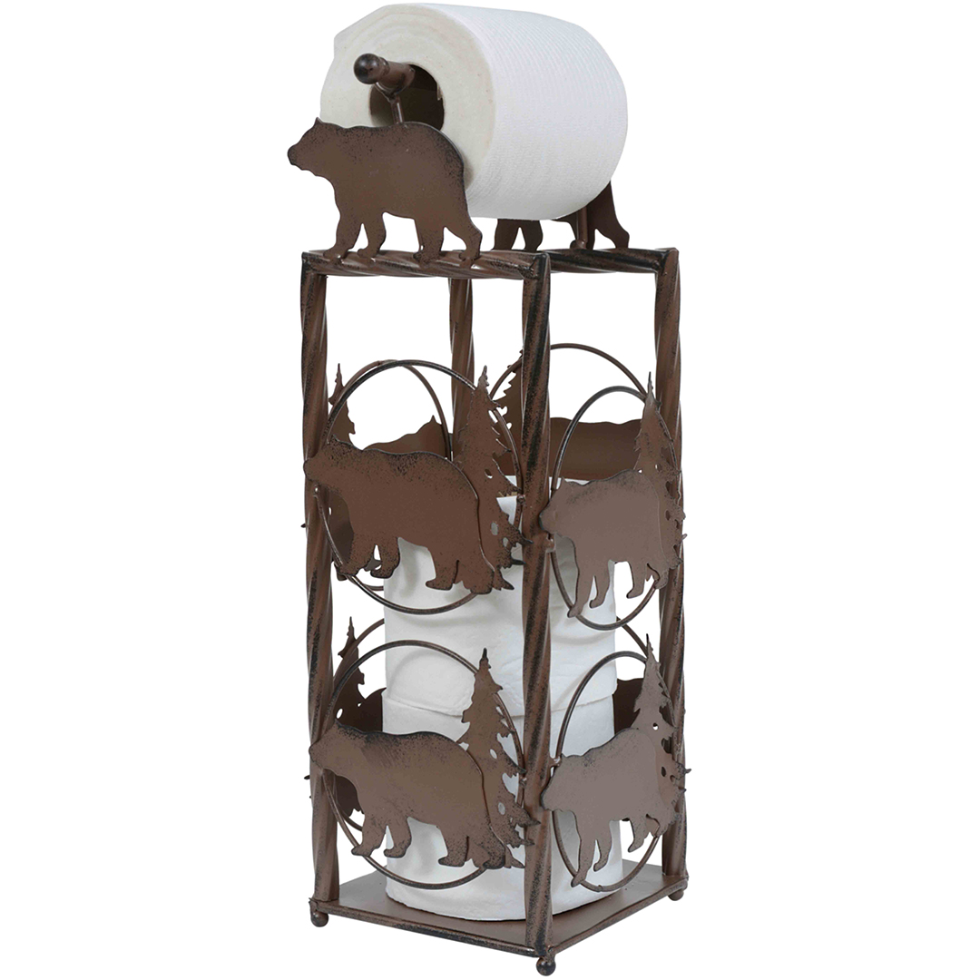de Leon Collections 14560 Woodland Pinecone Freestanding Toilet Paper Holder Stand