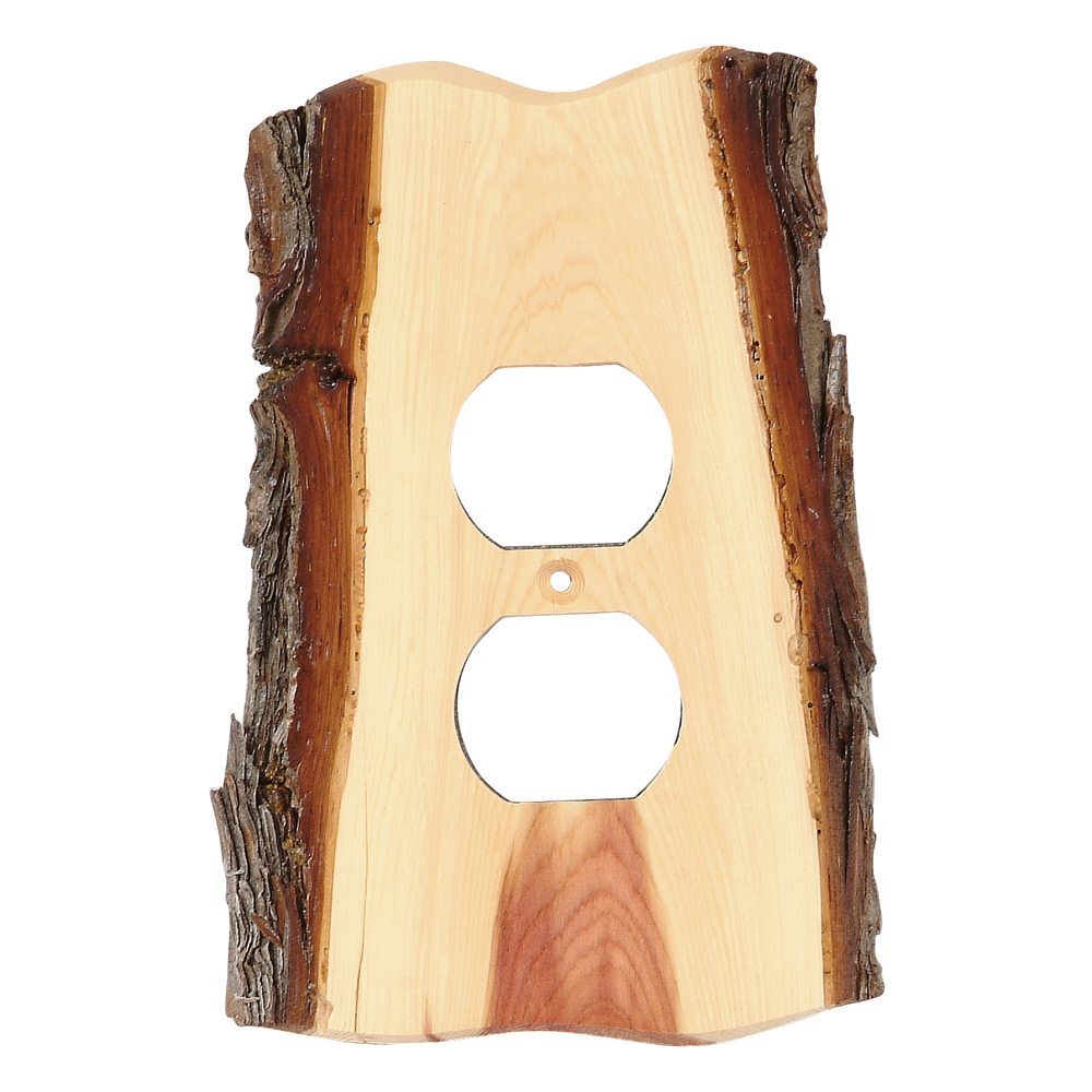 Rustic Juniper Wood Outlet Cover - Approx - Log Cabin Decor from Black Forest Decor