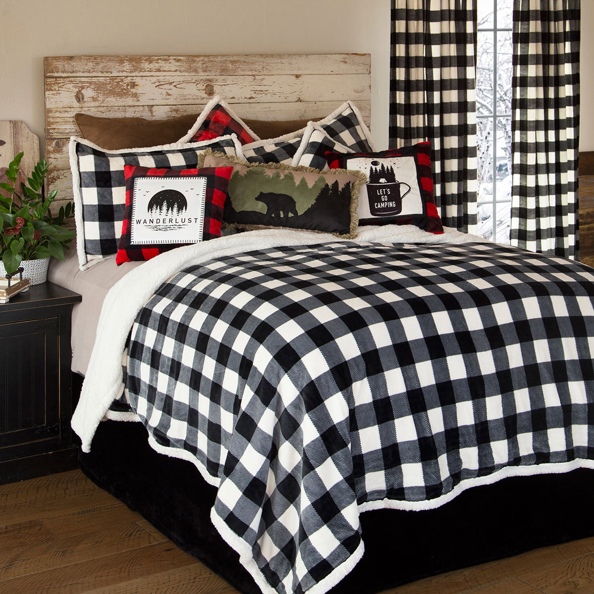 Twin black and white shop bedding