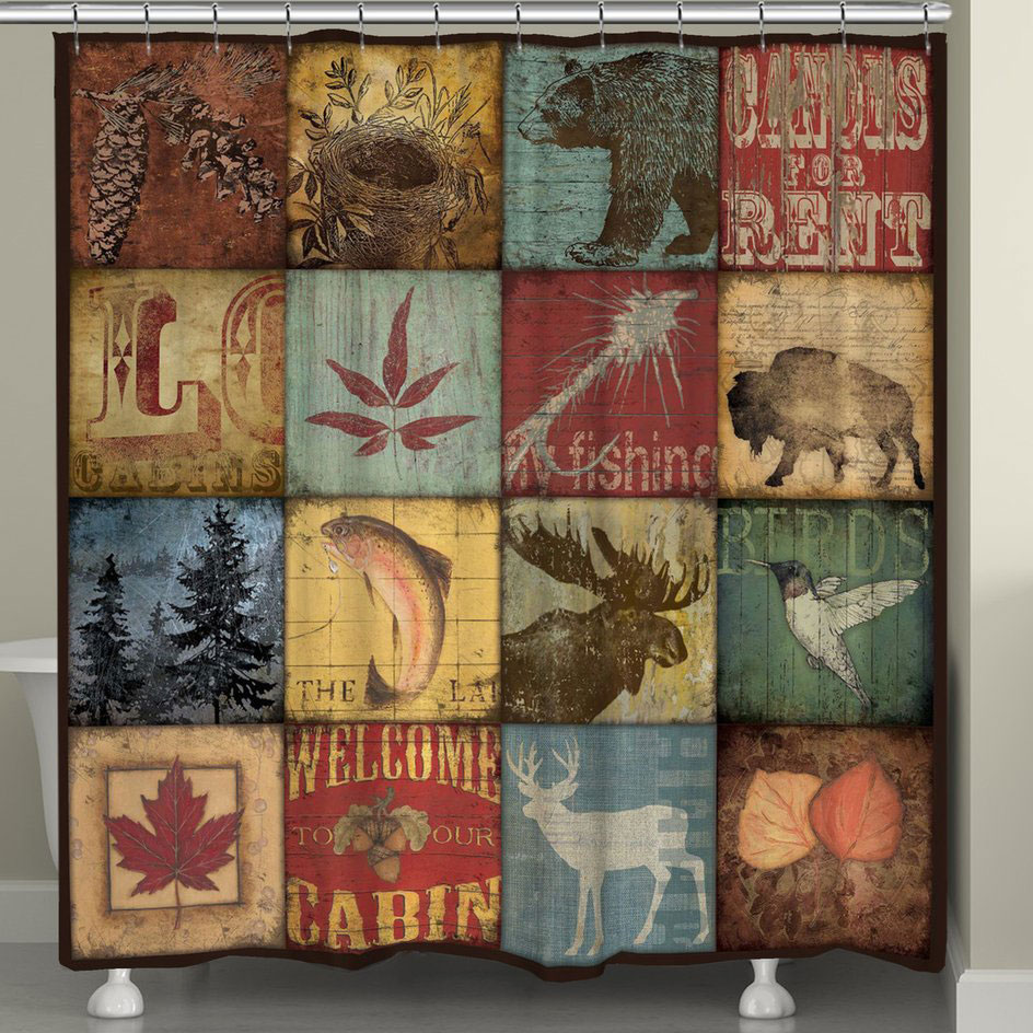 Cabin Lifestyle Shower Curtain from Black Forest Decor