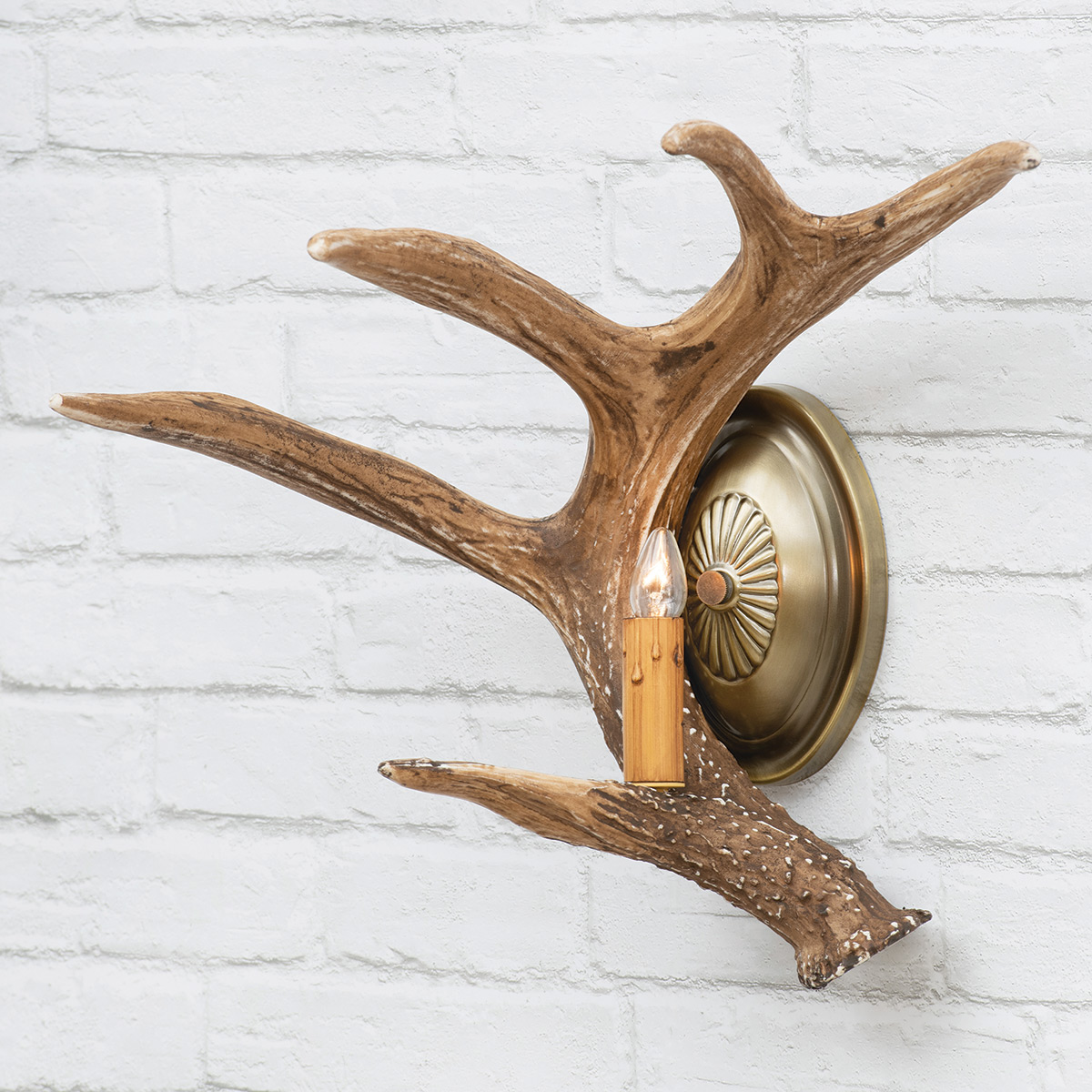 Rustic Moose Antler Wall Sconce