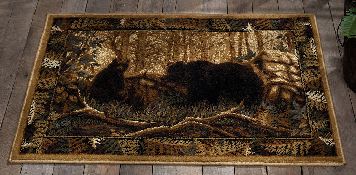 Woodland Animal Rug 2x3 to 9x12 Rug, Indoor Outdoor Rug, Dark Cottagecore,  Cute Doormats, Black, Forest Rug, Patio Rug, Large Area Rug 