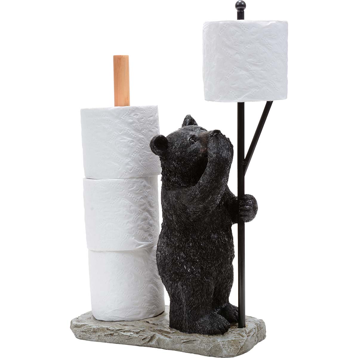 Park Designs Cast Black Bear Toilet Tissue Holder