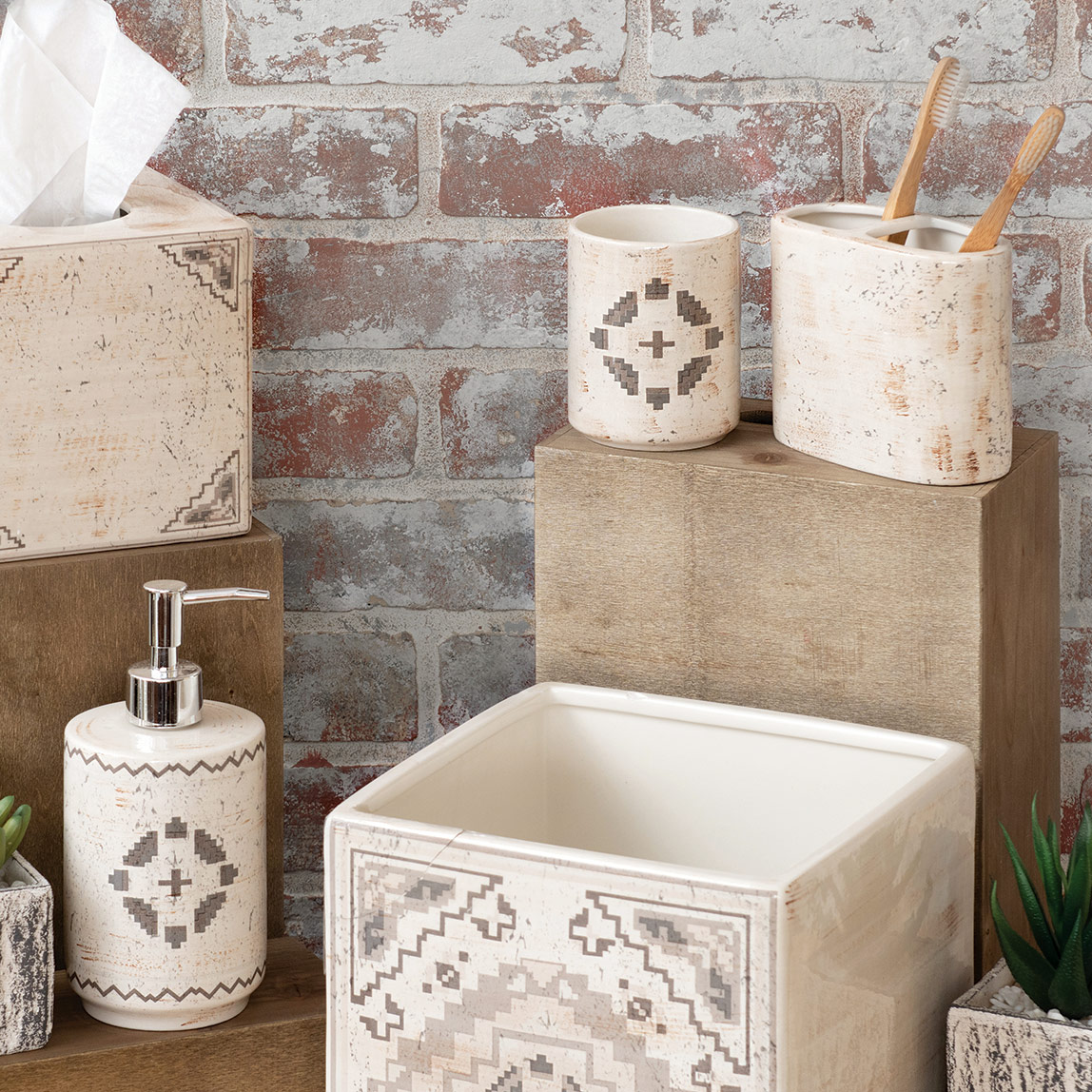 Carved Ceramics Bath Accessories