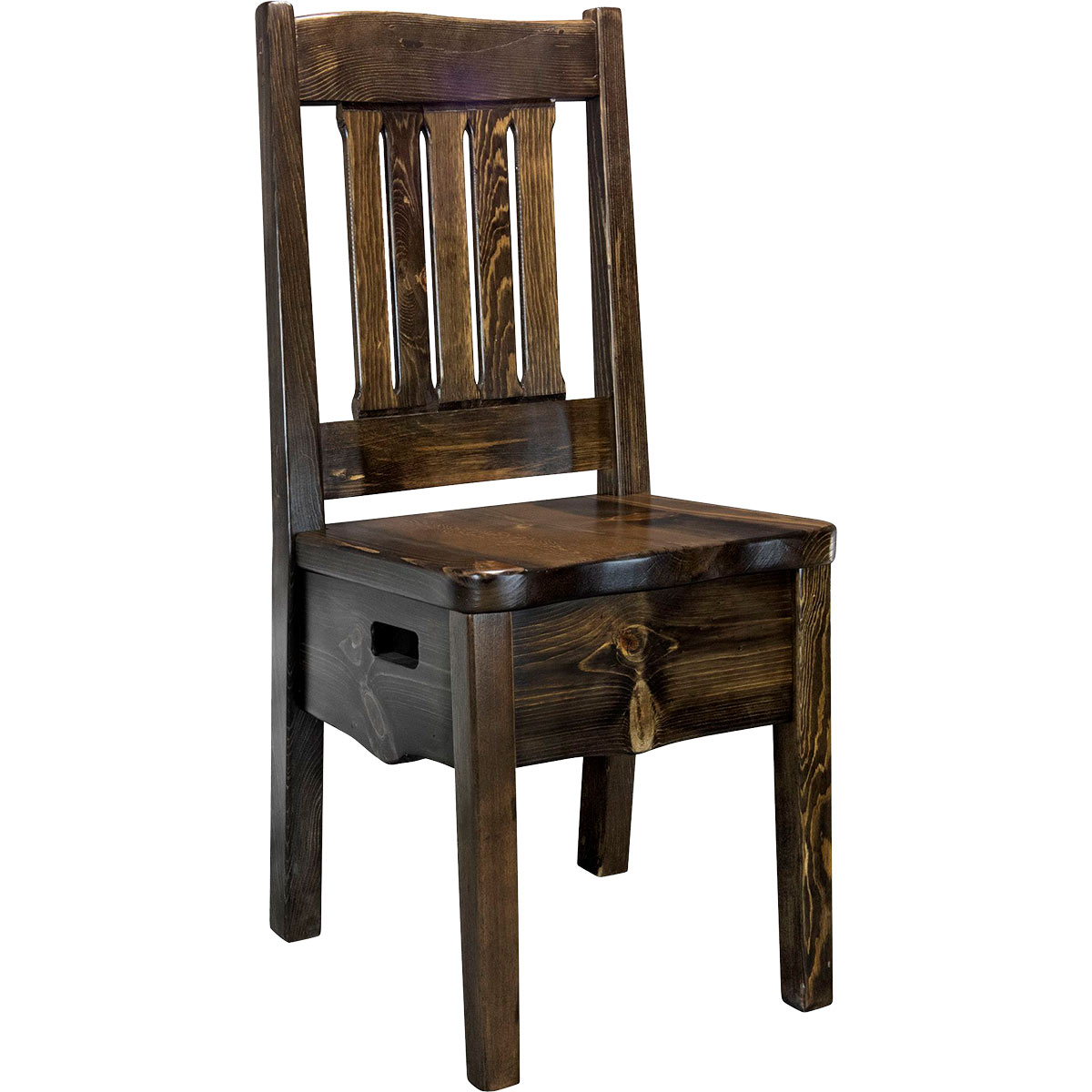 Lima Live Edge 18 Inch Dining Side Chair Jacobean Stain Black