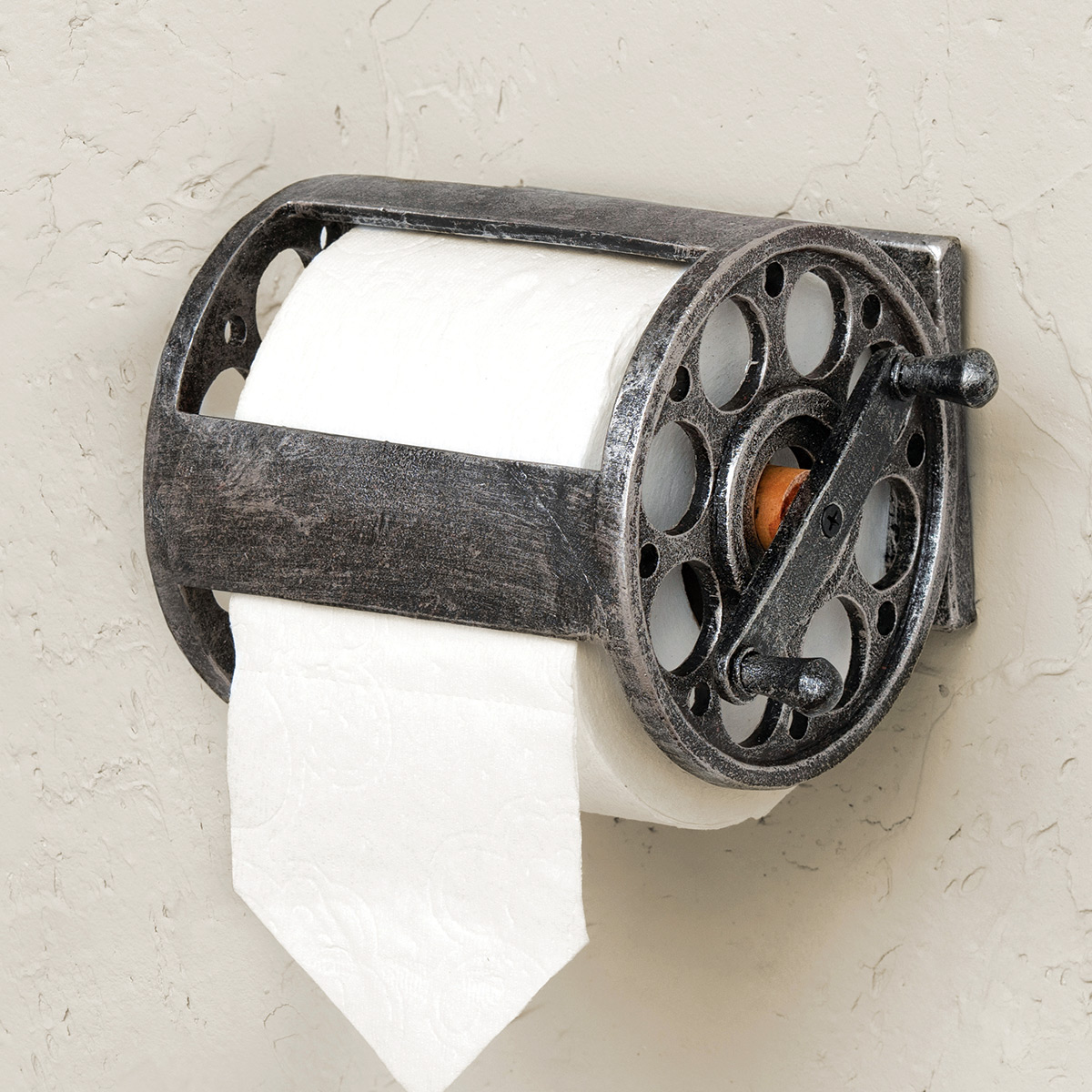 Wood Fishing Reel Toilet Paper Holder