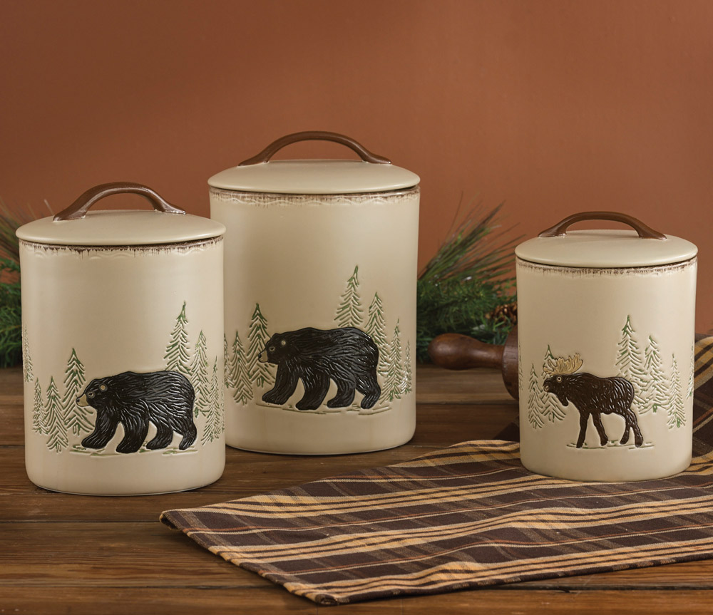 Bear & Moose Stoneware Canister Set (3 pcs)