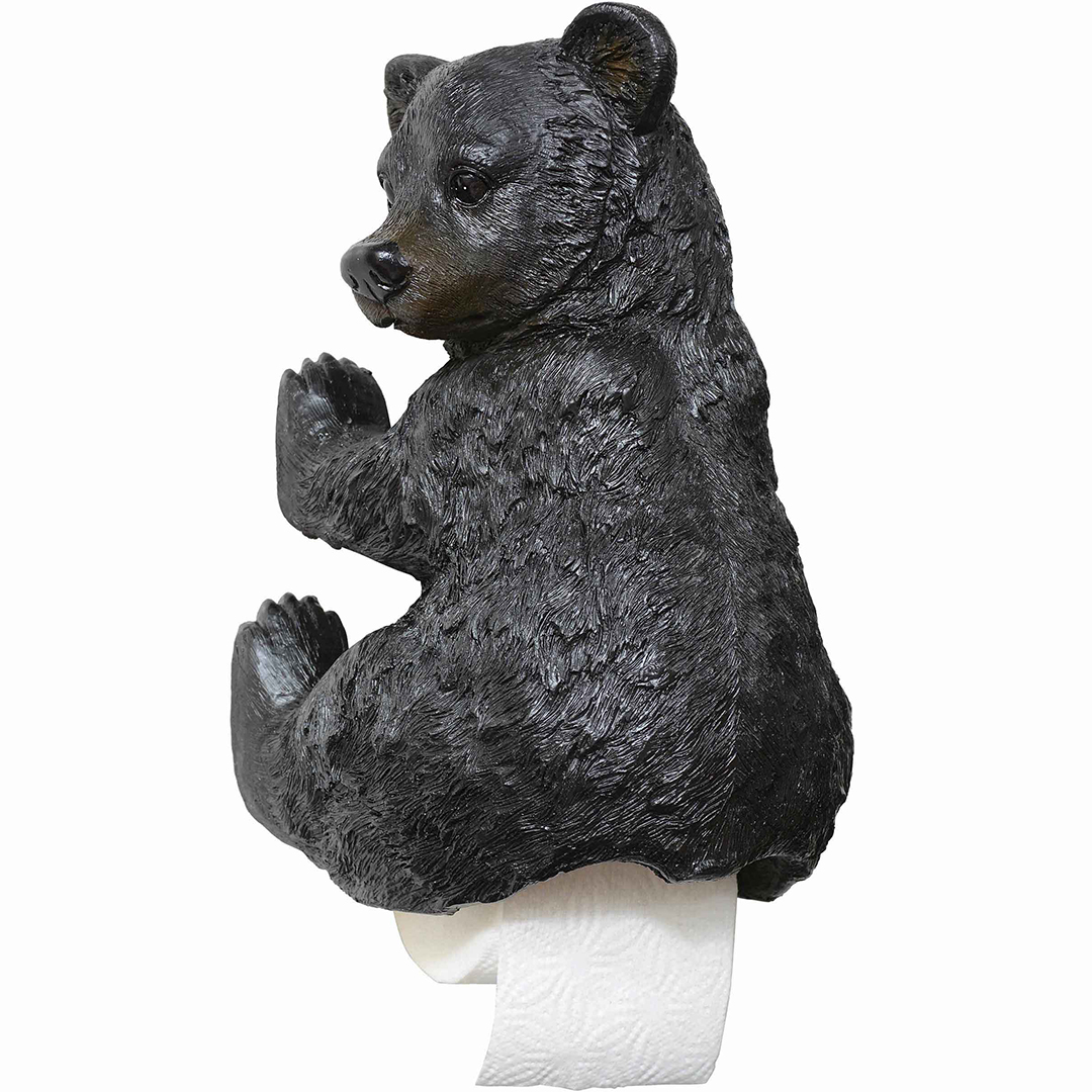 Park Designs Cast Black Bear Toilet Tissue Holder