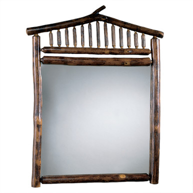 Rustic Mirrors: Black Forest Hickory Rooftop Mirror | Black