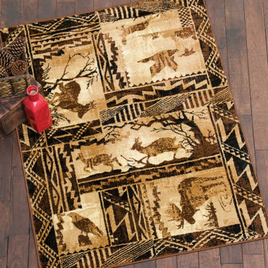 Wildlife Rugs: 2 x 3 Black Bear Walking Rug