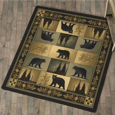 Wildlife Rugs: 2 x 3 Black Bear Walking Rug