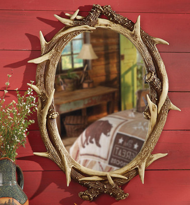 Image of Oval Antler Mirror