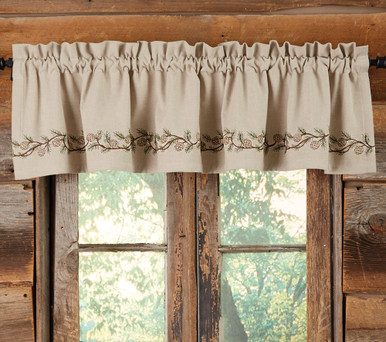 Image of Pinecones Embroidered Valance
