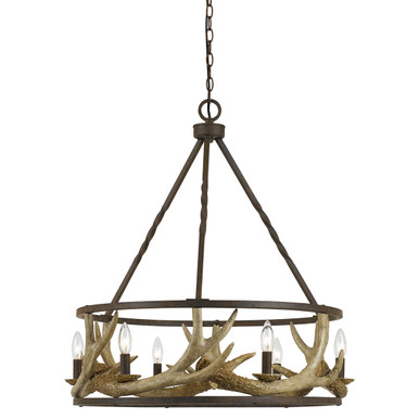 Rustic Chandeliers: Round Faux Antler Chandelier | Black Forest Decor