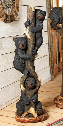 Image of Three Bears in a Tree Sculpture - Large