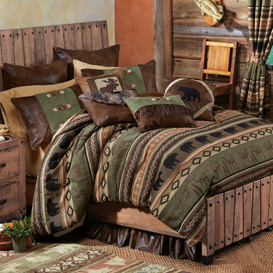 Image of Timber Woods Moose & Bear Bed Set - Queen