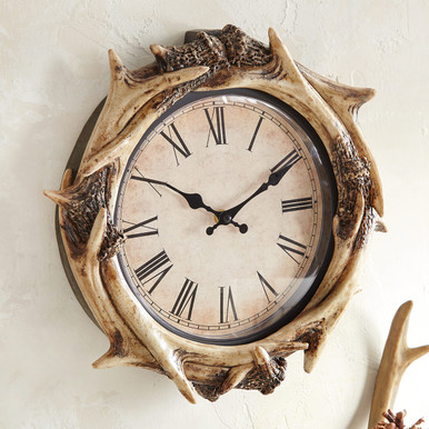Image of Faux Antler Wall Clock