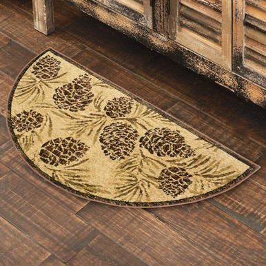 Pinecones Half-Round / Wedge Rug | Black Forest Decor