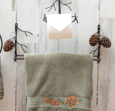 Bear & Pinecones Bath Towels and Hand Towels 