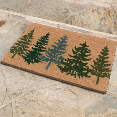 Modern Trees Rustic Winter Doormat  Rustic winter, Door mat, Custom doormat