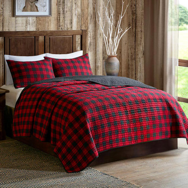 Rustic Bedding Sets: Full/Queen Size Basin Buffalo Check Quilt Mini Set