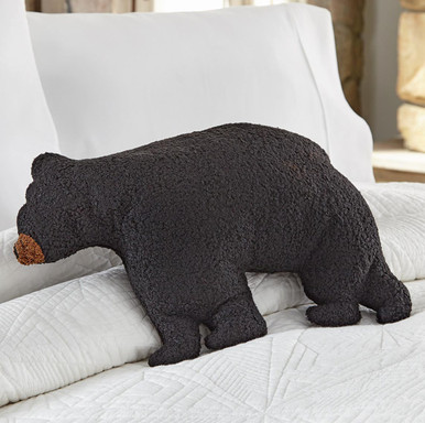 Image of Black Bear Forest Shaped Pillow