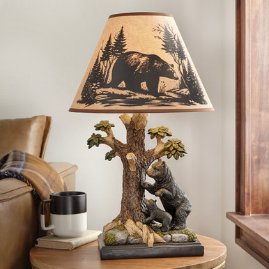 Image of Woodland Bear Scene Lamp