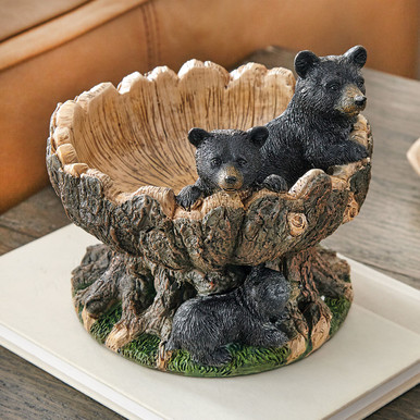 Image of Playful Black Bears Decorative Bowl