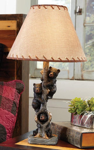 Image of Bears in a Tree Table Lamp