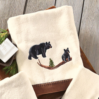 Black Bear Bath Towels