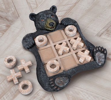 : Pine Ridge Black Bear Tic Tac Toe Tabletop Game - Tic