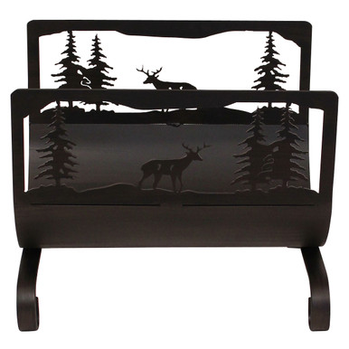 Rustic Fireplace Screens: Deer Creek Firewood Holder | Black Forest Decor