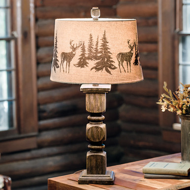 Rustic Lamps Rustic Deer Silhouette Table Lamp Dark Brown Metal