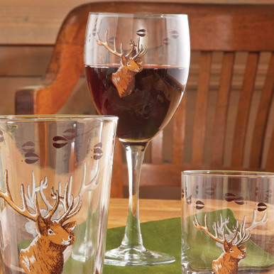 Deep Carved Antler Stemless Wine Glasses