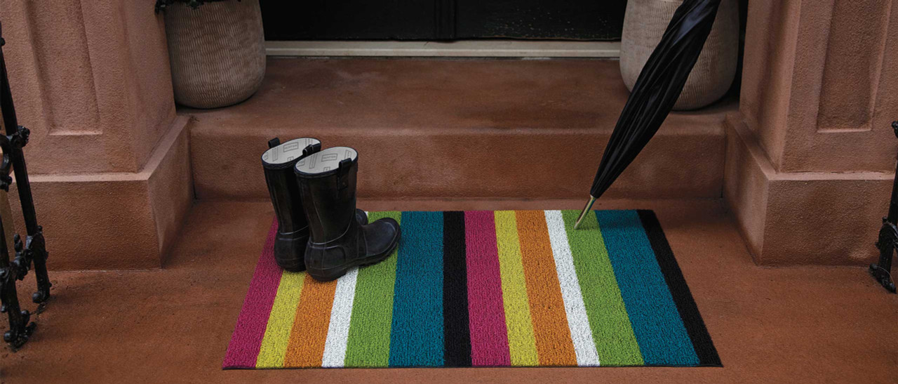 Chilewich Bold Stripe Shag Mat - Thumbnail 2