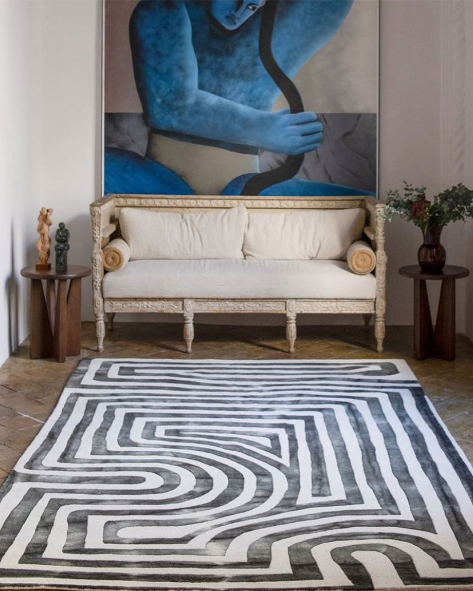 Psychedelic Labyrinth Rug by Dusty Deco - lifestyle view 2