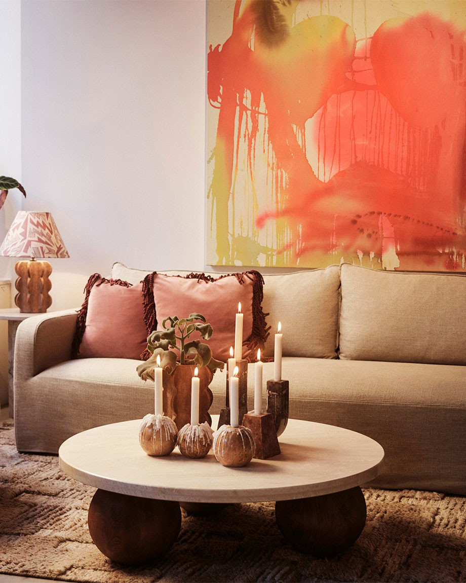 Sphere Round Sofa Table by Dusty Deco - lifestyle view 2