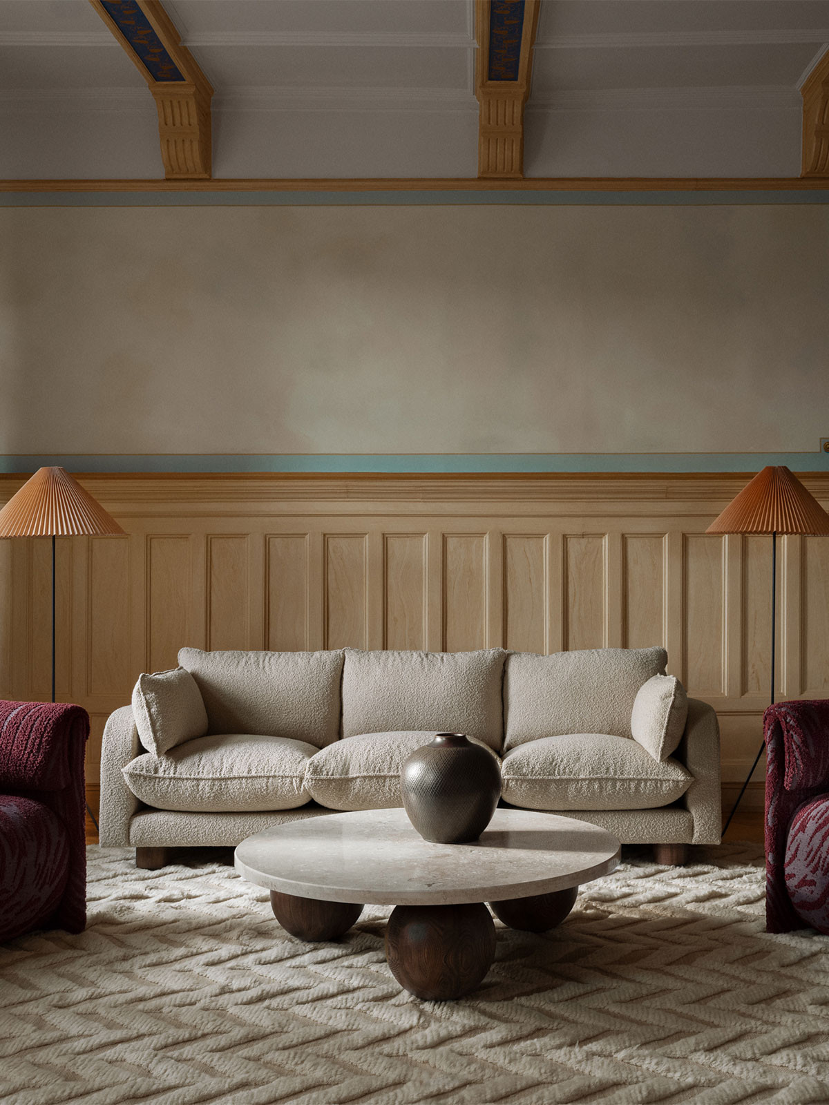 Sphere Round Sofa Table by Dusty Deco - lifestyle view 1