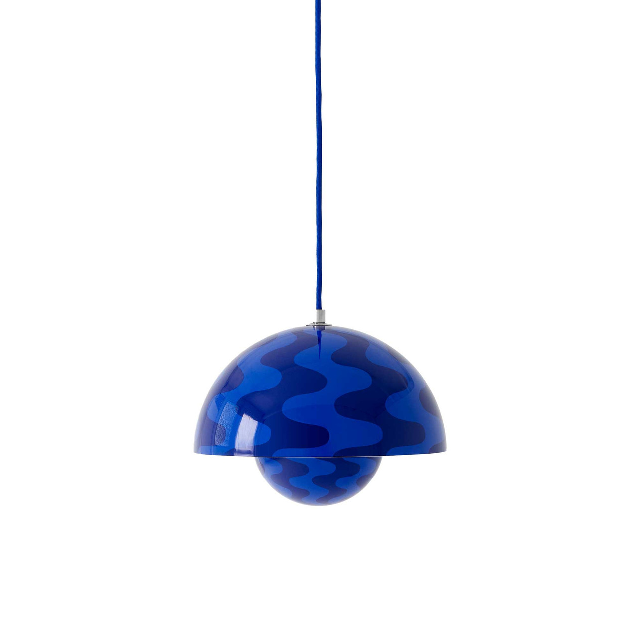 FlowerPot VP1 ブルーxホワイト VP1 Flowerpot Pendant by Verner Panton - Stylish & Colorful